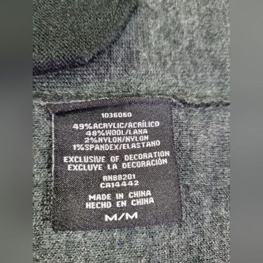 Wool Blend BNCI Blanc Noir Hooded reversible Cardigan W/ M Gray Longline LN/NWOT - Picture 6 of 14